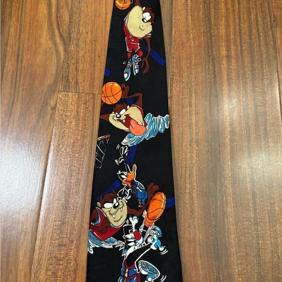 Looney Tunes Mania Vintage Basketball Space Jam 1993 neck tie - Picture 3 of 5
